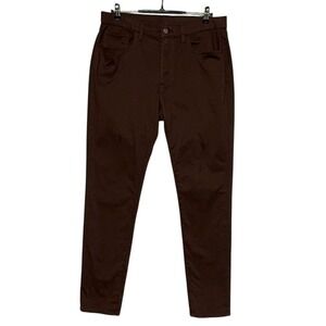 Uniqlo Jeans Mens 34x32 Brown Skinny Ultra Stretch Tapered Spandex Flex Denim